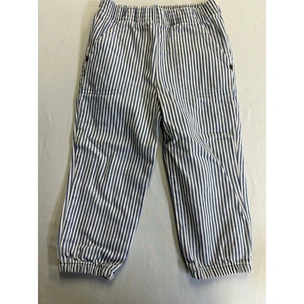 Vintage 90s Kids & More Size 3 Blue White Stripe Pants Made USA Toddler